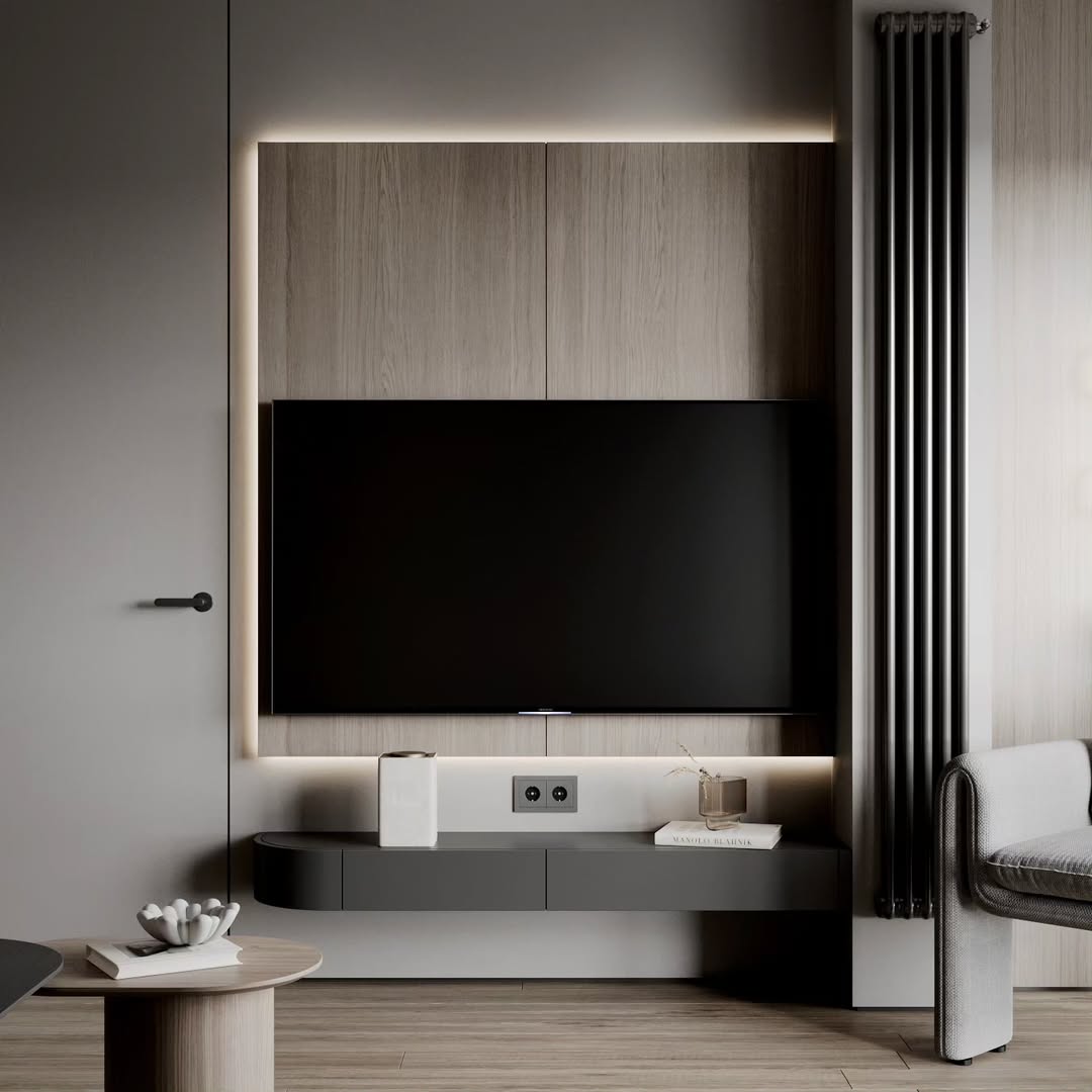 Apartment Interior 75 m² — Dark Warm Modern