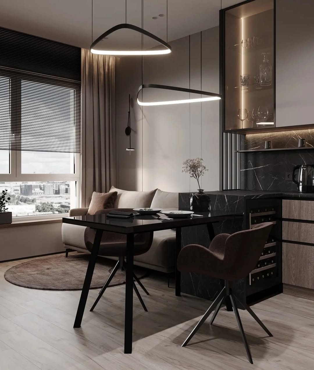  Dark Elegance Small  Apartment  Gallery