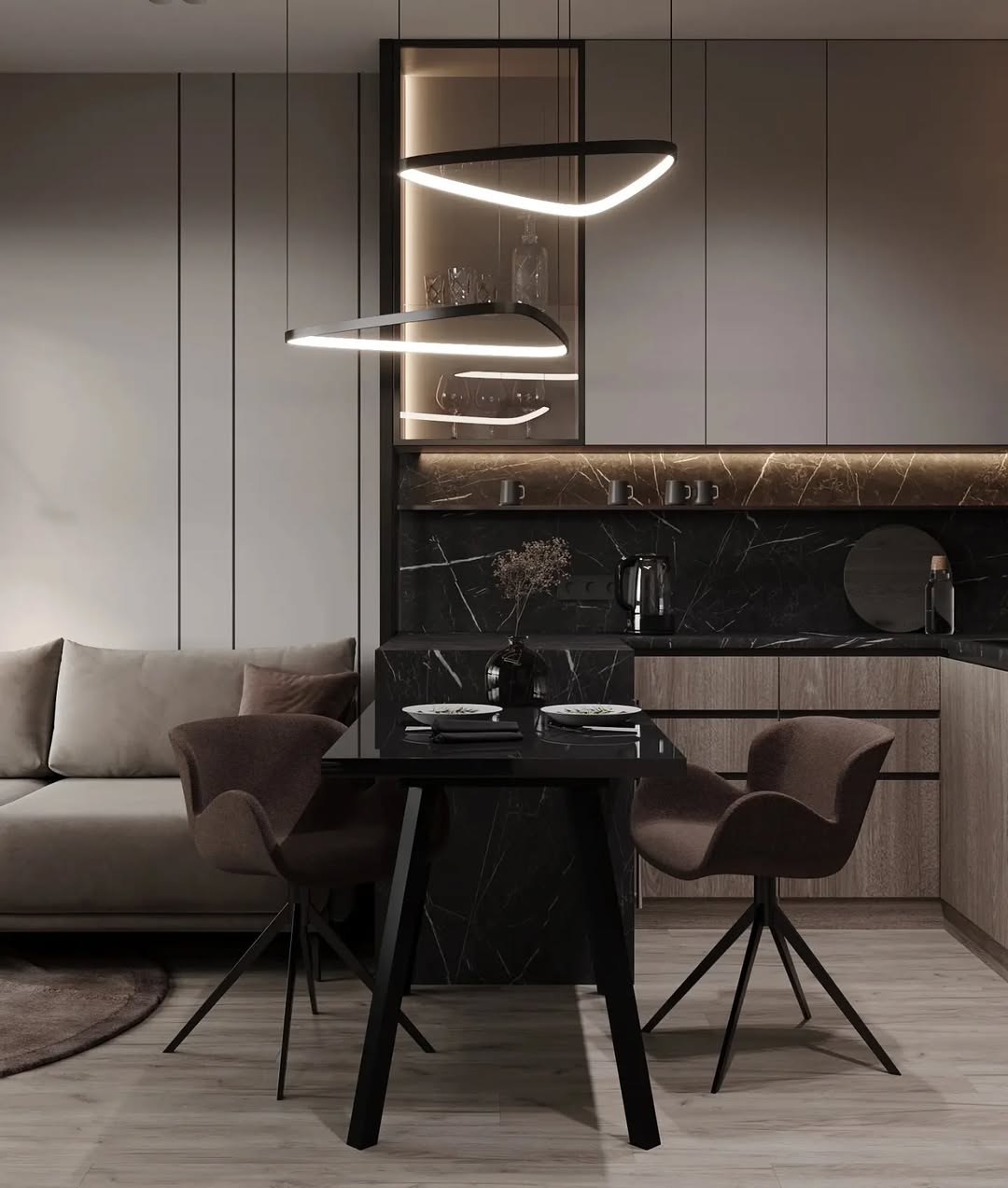  Dark Elegance Small  Apartment  Gallery